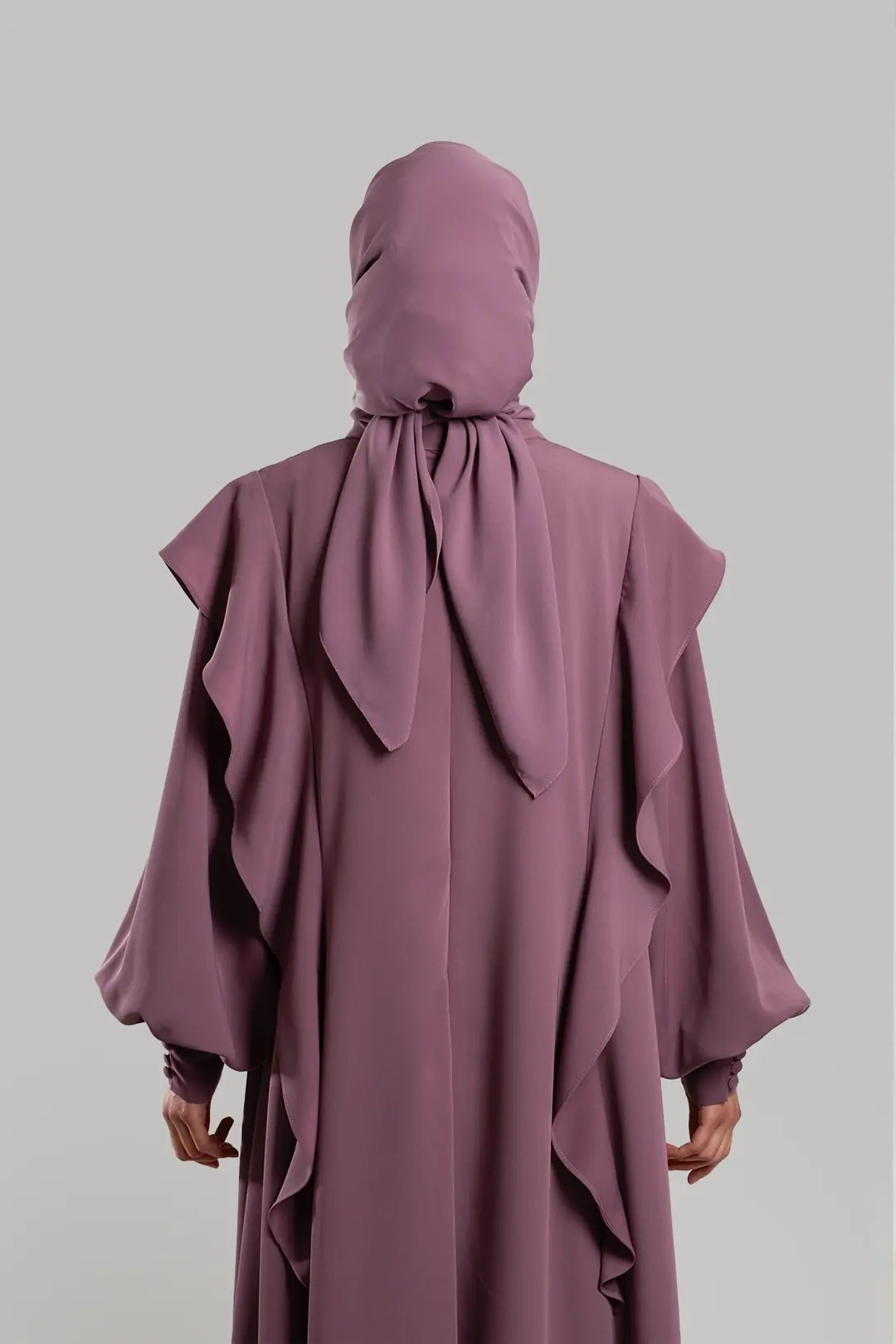 Ruffled Dress, Abaya, Rose Pink 5