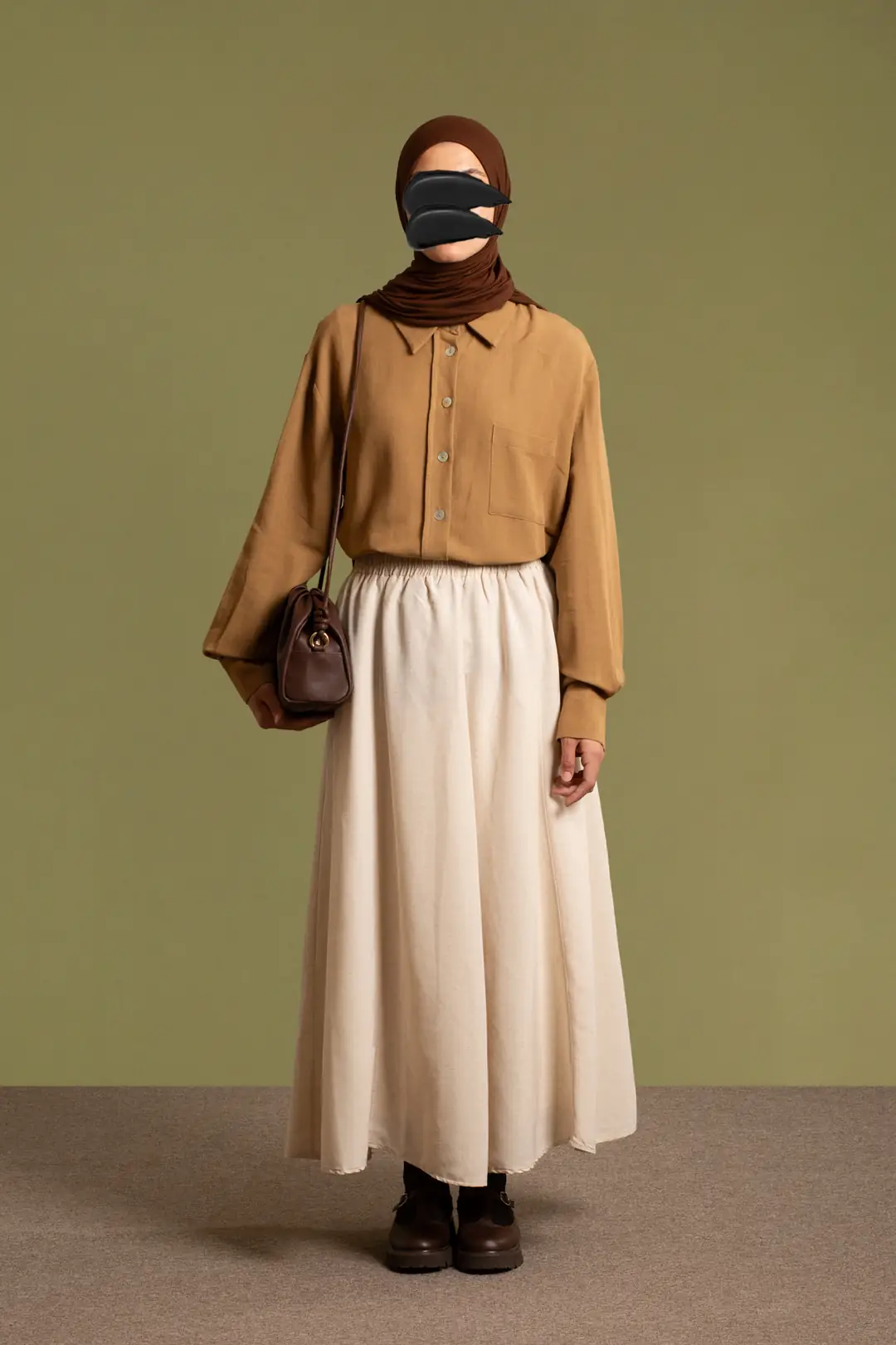 Linen Skirt Stone