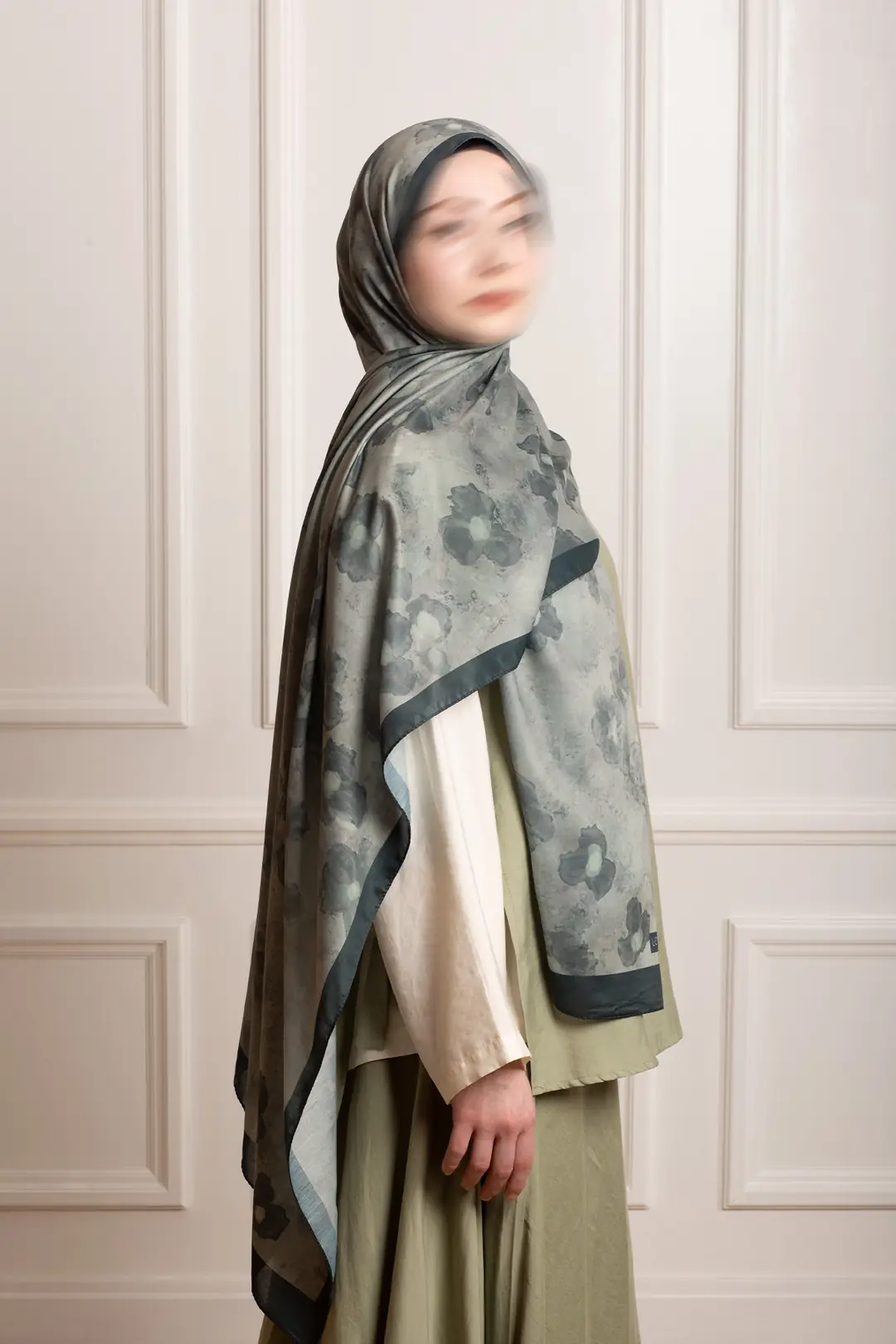 Autumn Serenade Patterned Soft Shawl Light Green 6