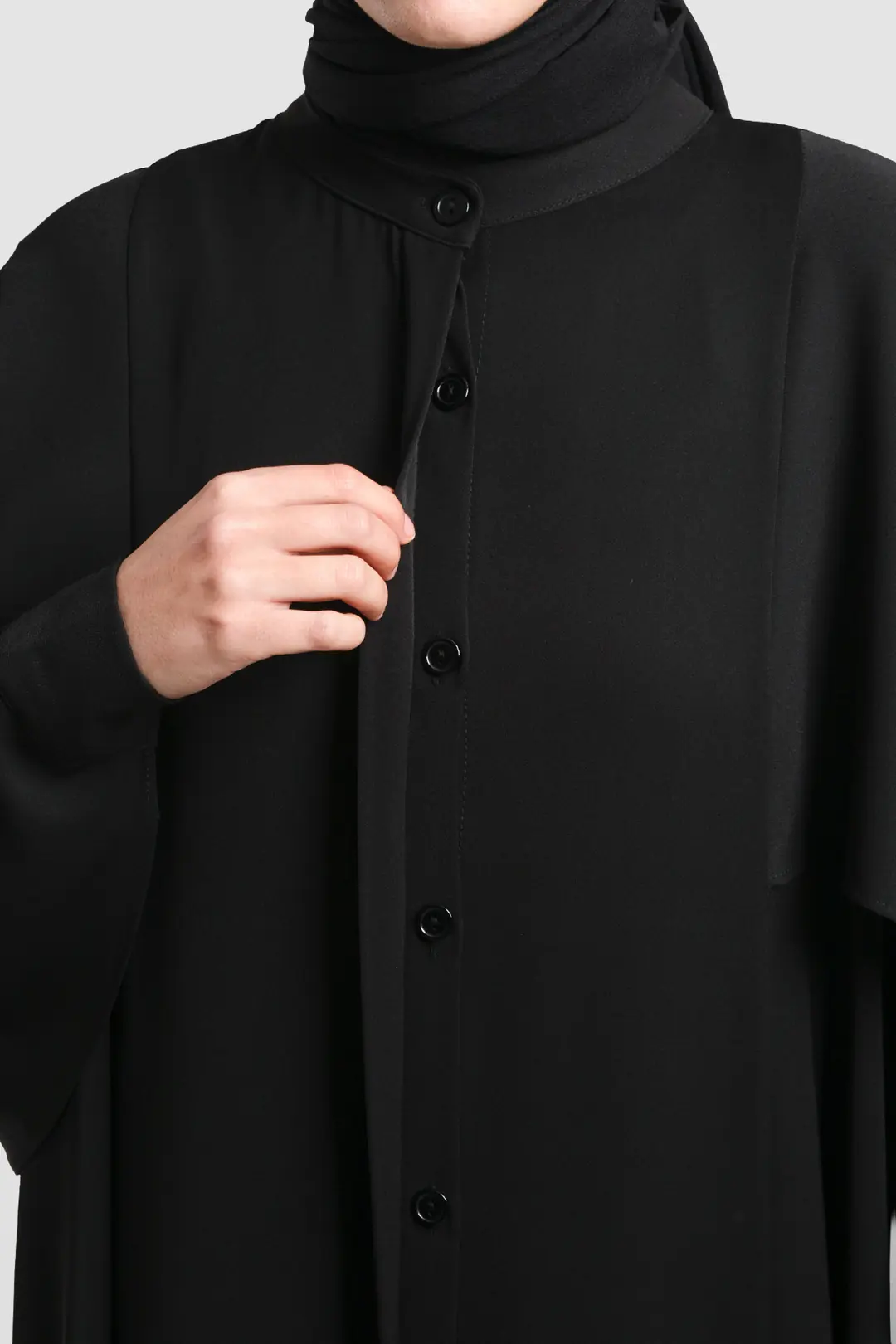 Black Abaya with Windproof Sleeves 7