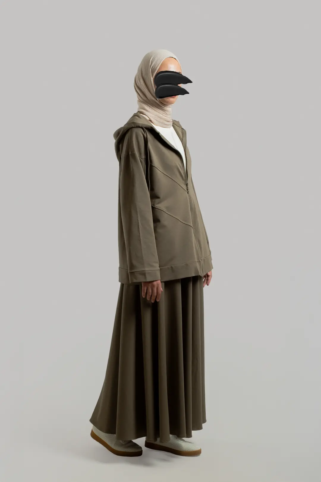 Form-stitched Zip-up Sweatshirt, Sage. 6