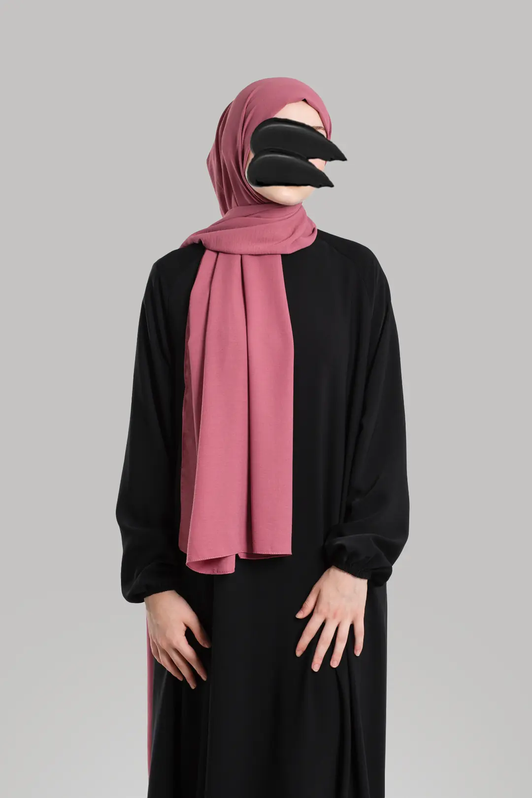 Cazz Crepe Large Size Shawl Dark Pink 3