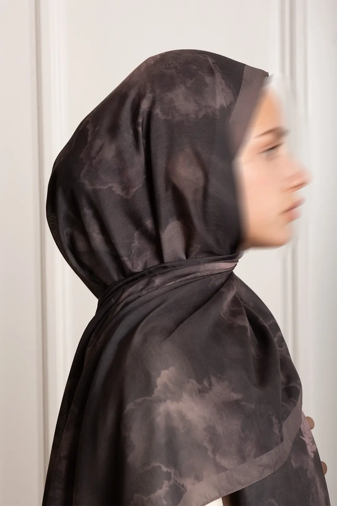 Puslu Bahçe Desenli Soft Şal Dumanlı Antrasit 10