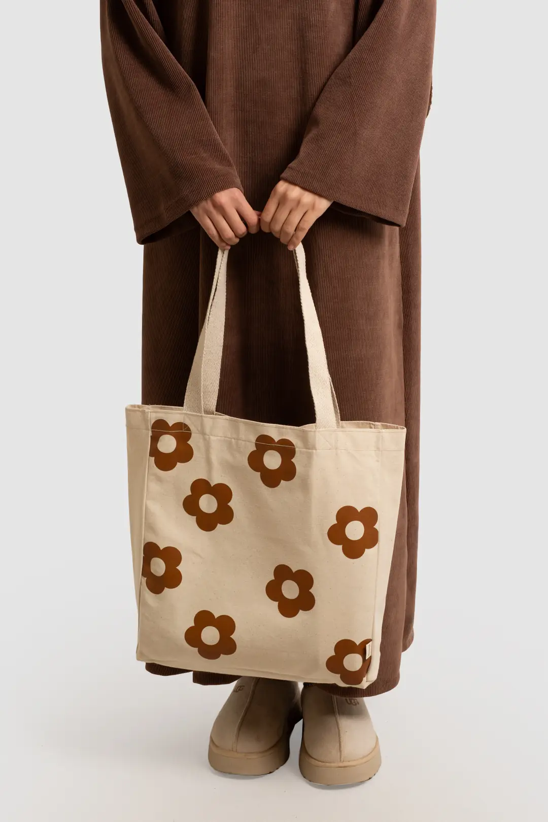 Örme Triko Oversize Elbise Kahve 5