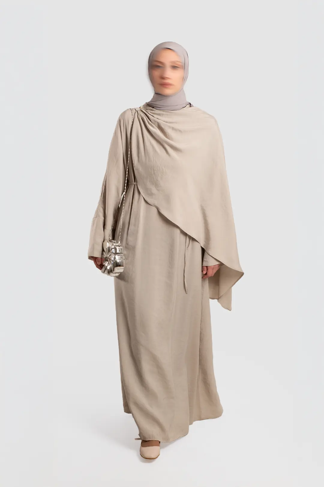 Tak Çıkar Pelerinli Abaya Taş 9