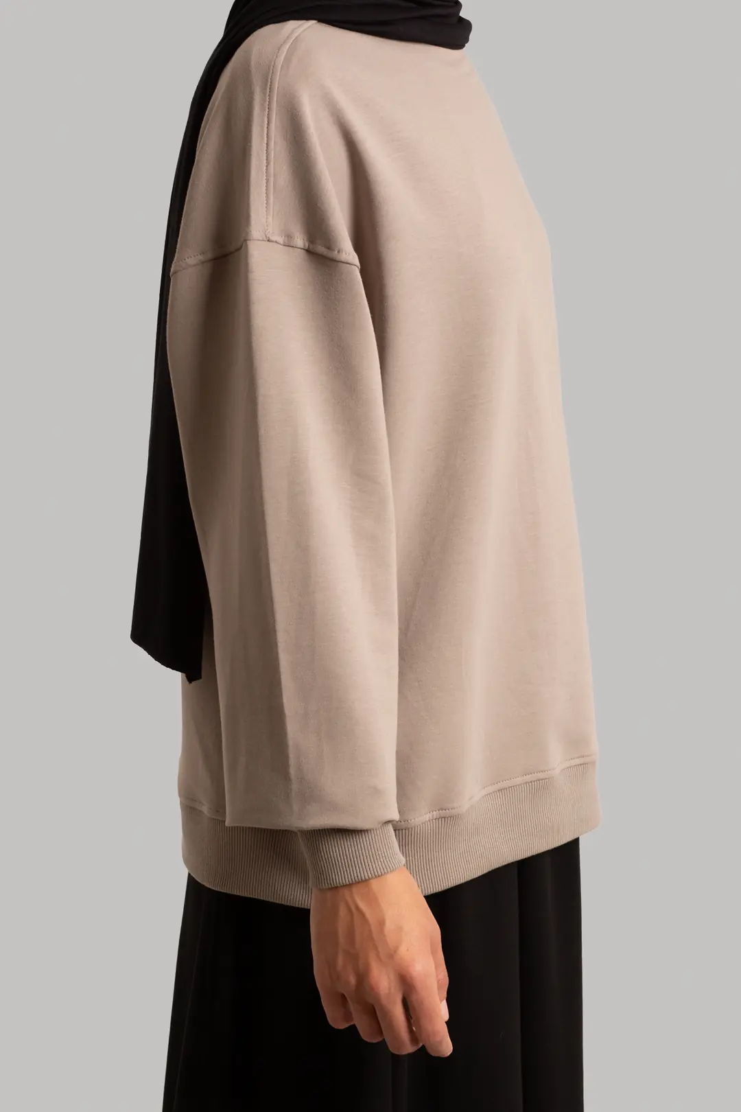 Oversize Short Sweatshirt, Mink 5