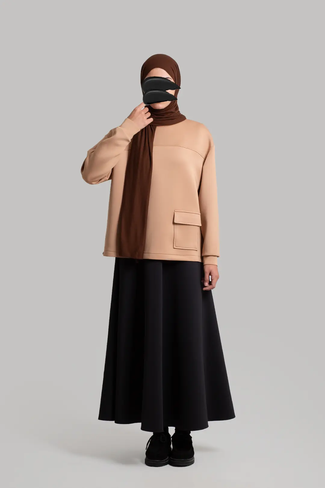 Puffy Scuba Sweatshirt Camel 3