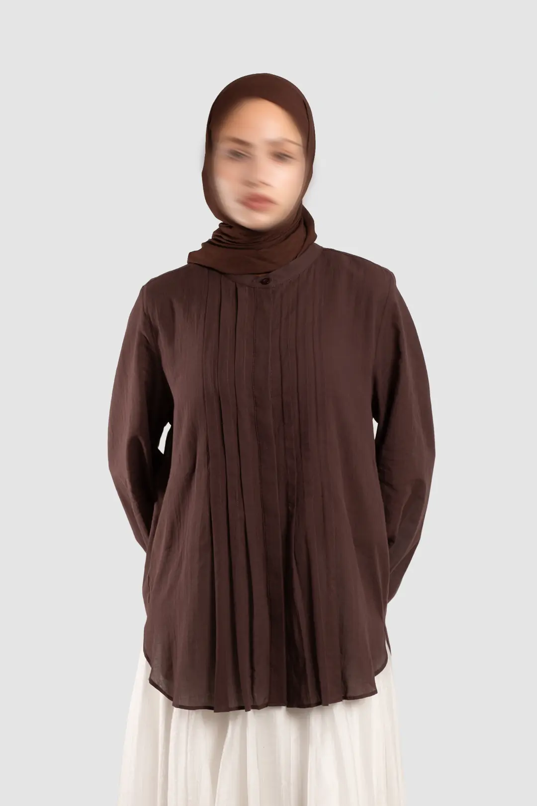 Ribbed Cotton Voile Shirt Dark Brown 3