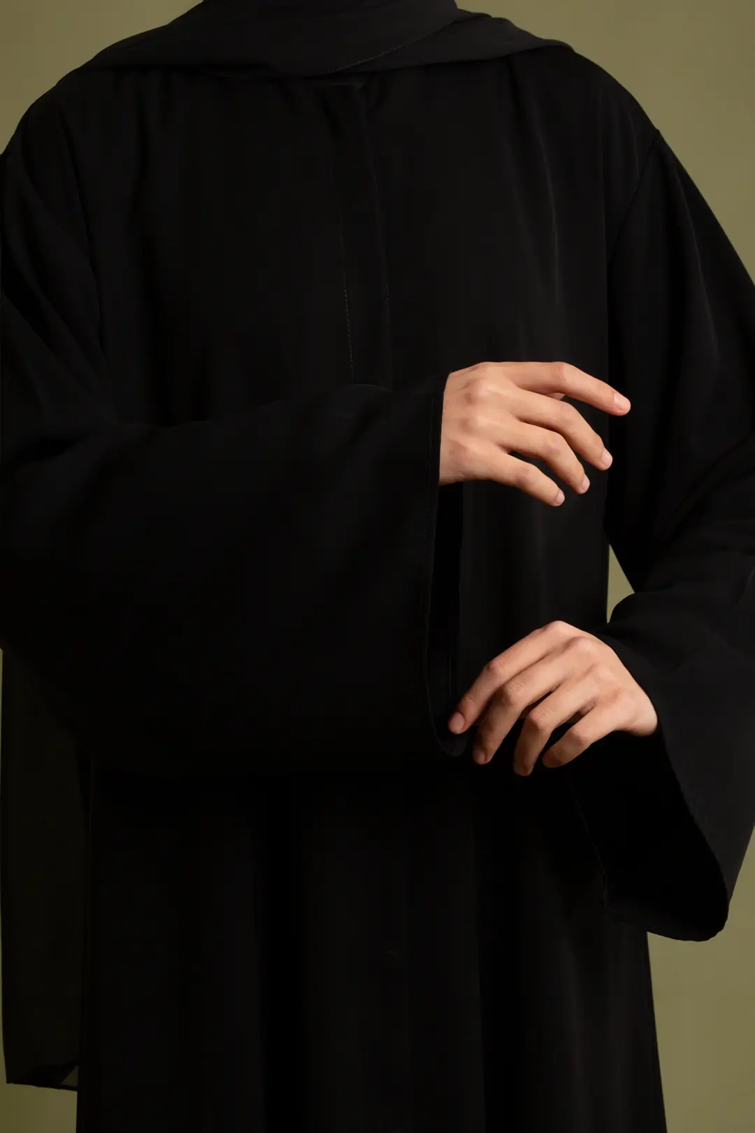 Dubai Silk Abaya Set Black 6