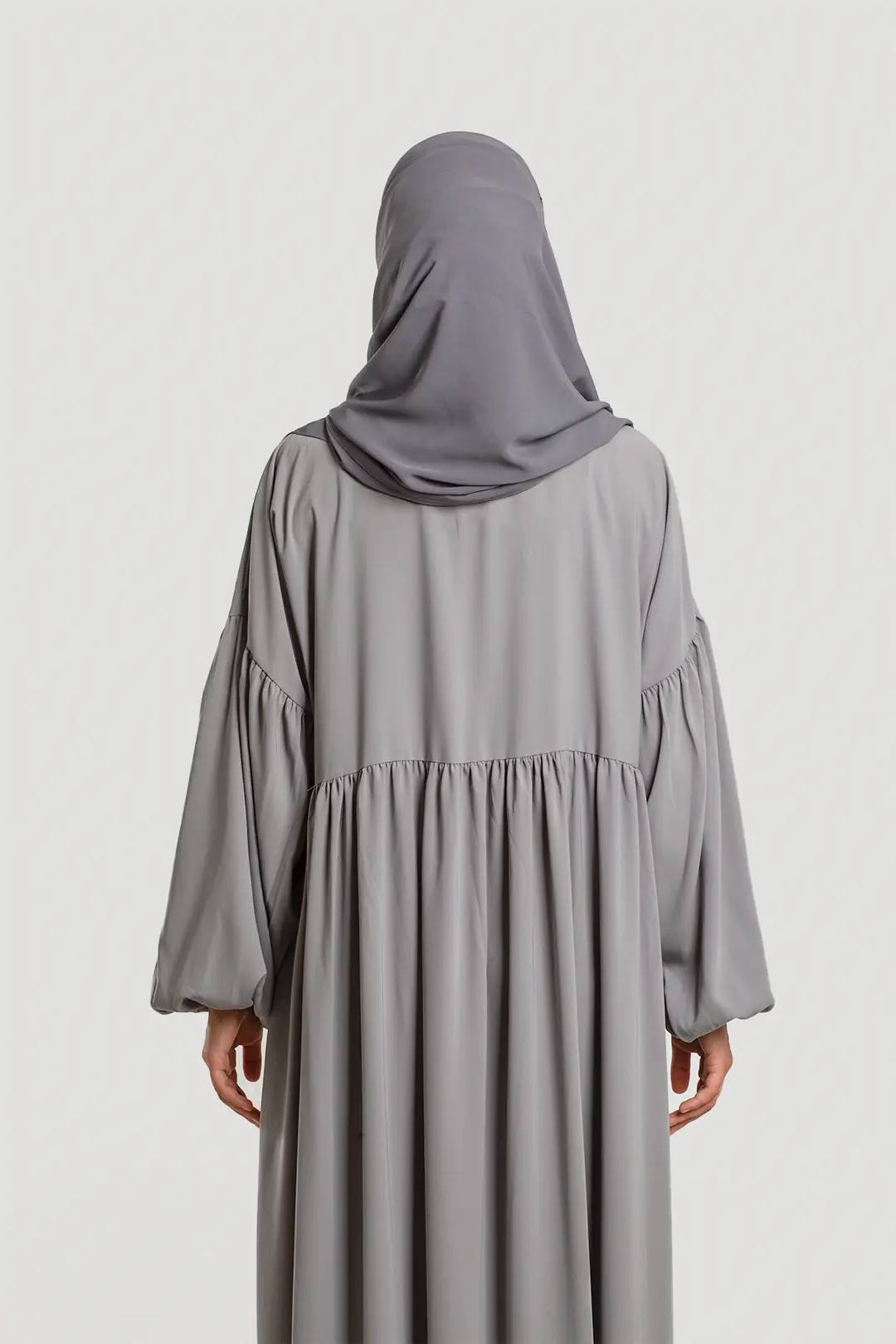 Hijab Dress Abaya Grey 5