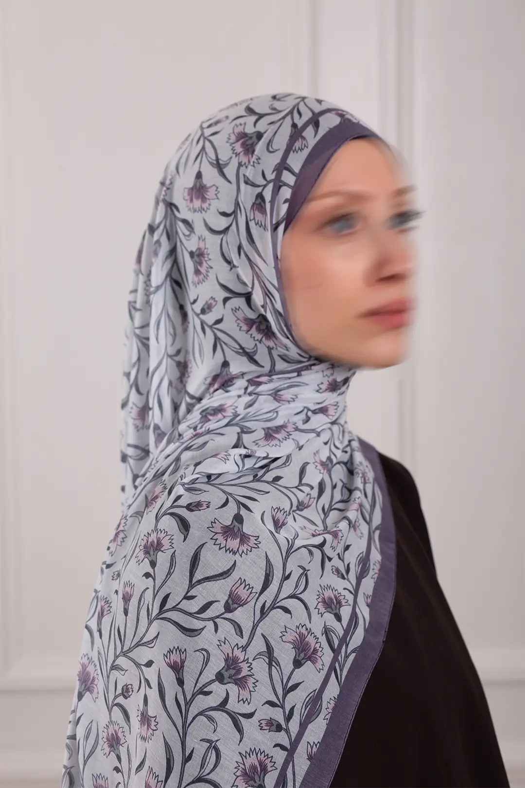 Hazeran Desenli Soft Şal Mor 3