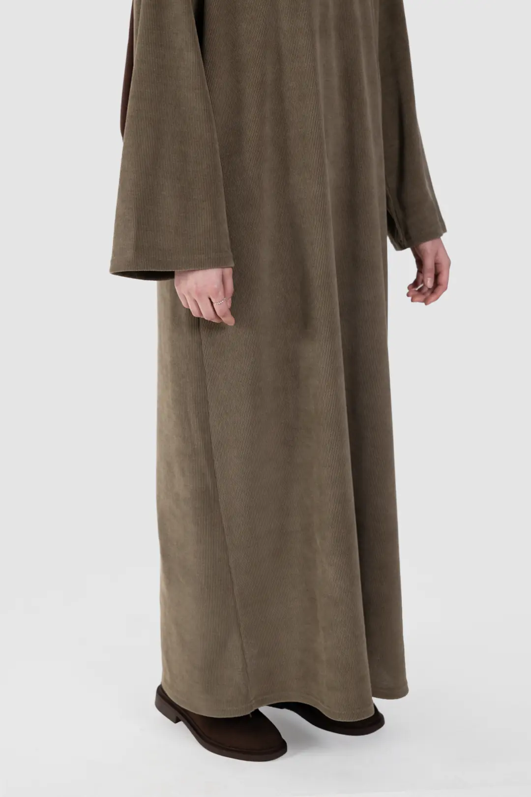 Örme Triko Oversize Elbise Haki 4