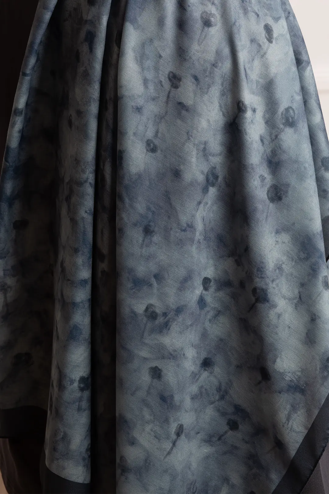 Distant Garden Patterned Soft Shawl Blue 9