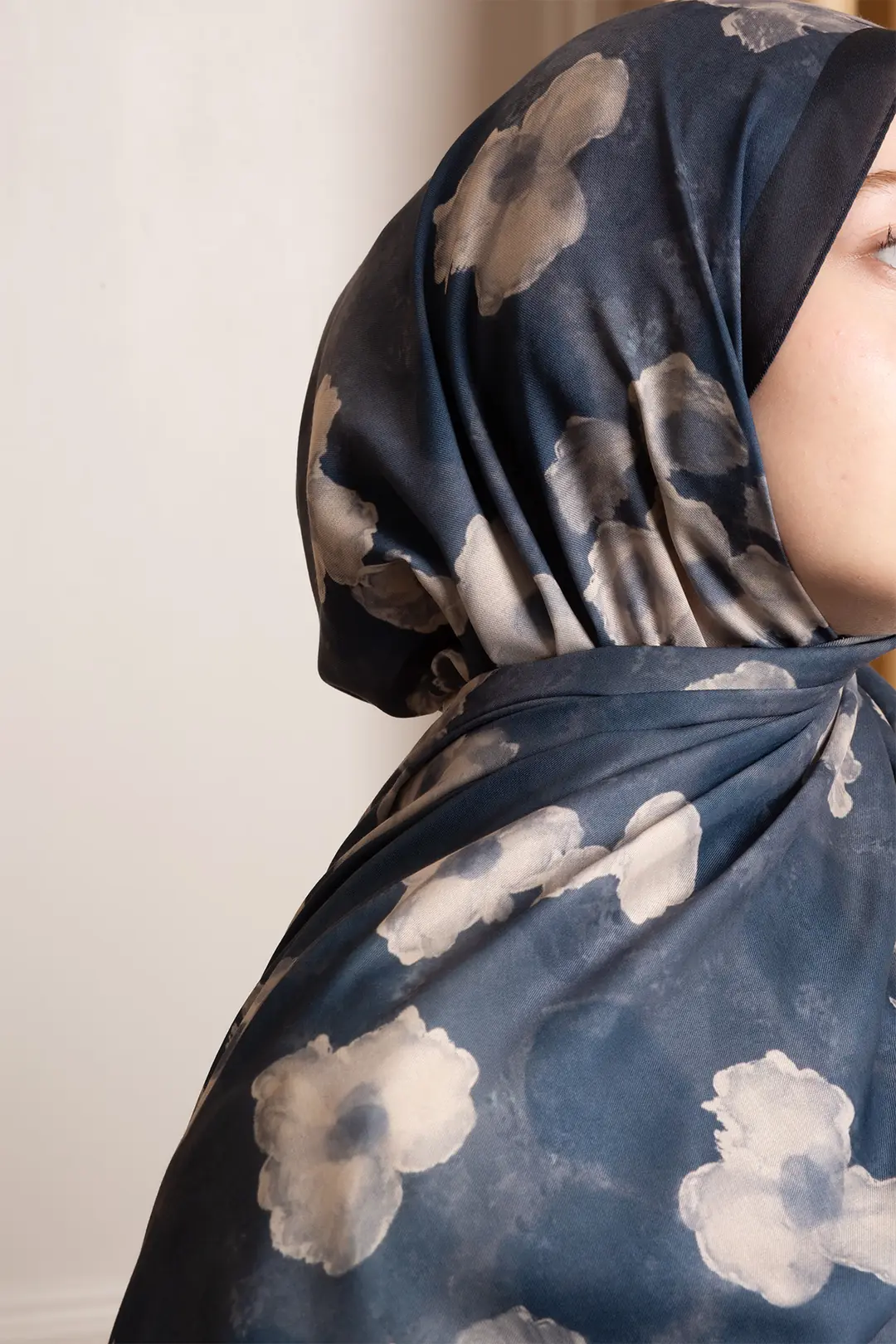 Autumn Serenade Patterned Soft Scarf, Blue 6