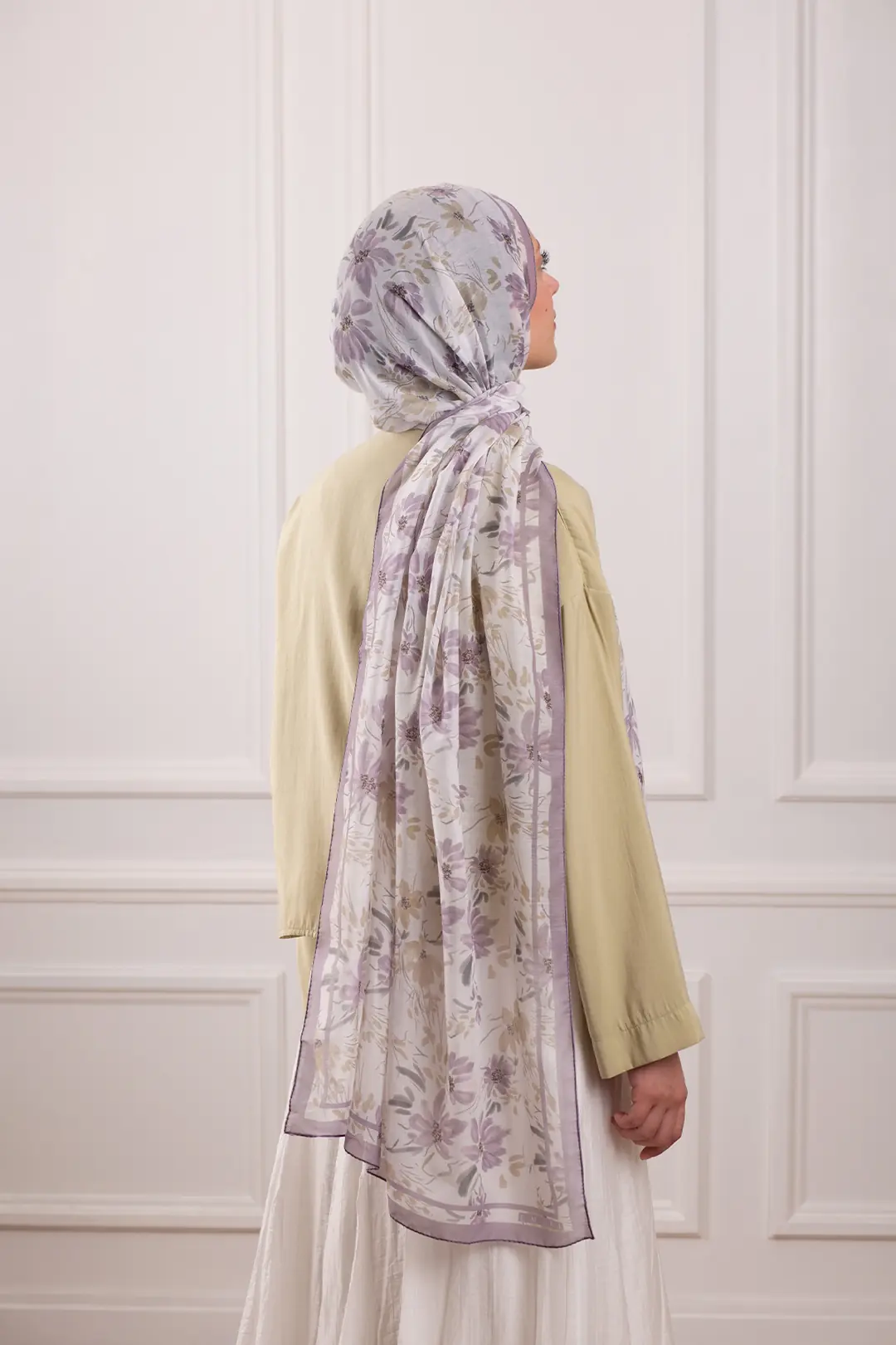 Lalin Desenli Soft Şal Lila 7
