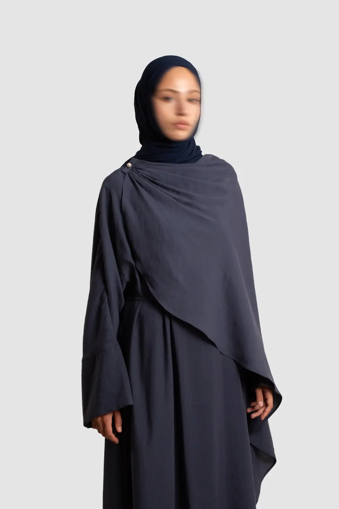 Tak Çıkar Pelerinli Abaya İndigo 7