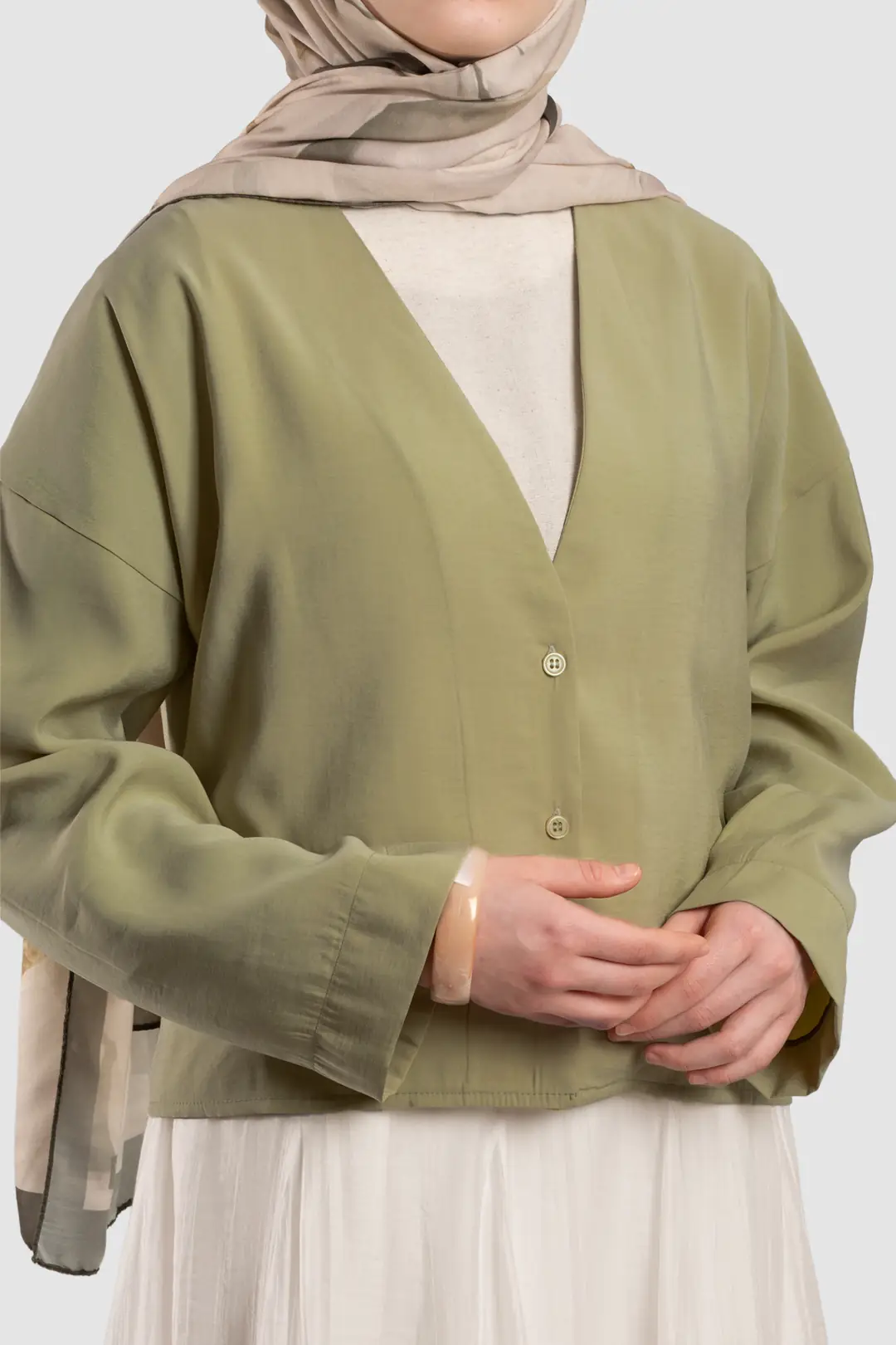 Soft Modal Button-Down Jacket, Sage 6