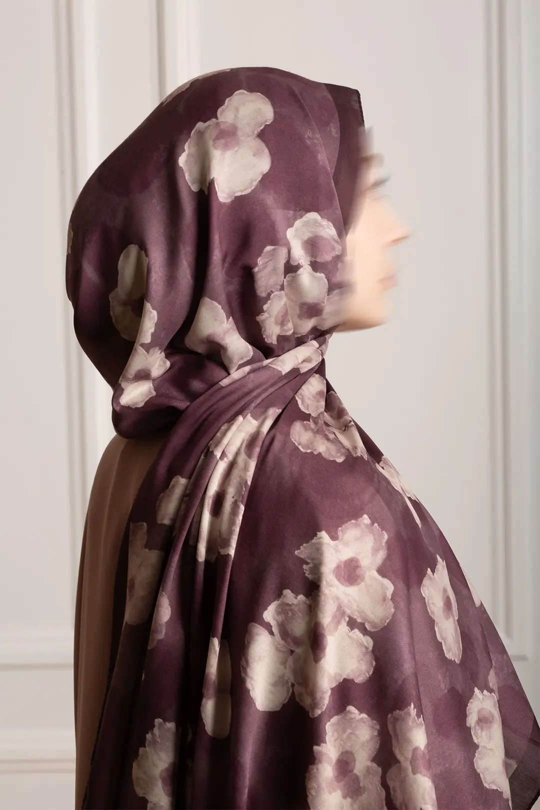 Autumn Serenade Patterned Soft Shawl, Plum 6