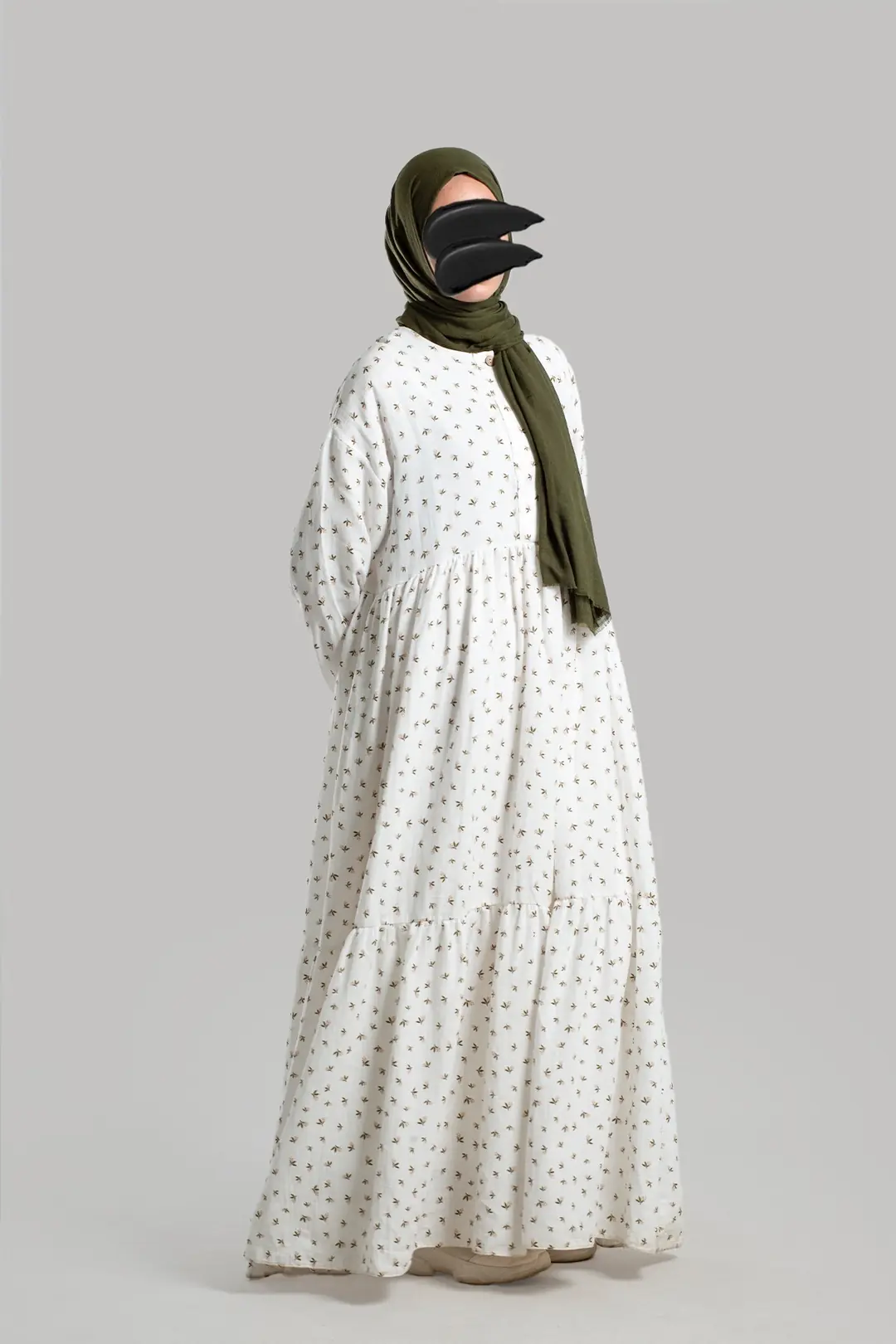 Çiçekli Müslin Elbise - EMX-00089 5