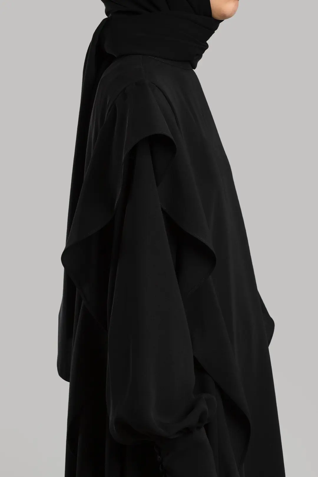 Ruffled Dress Abaya Black 4