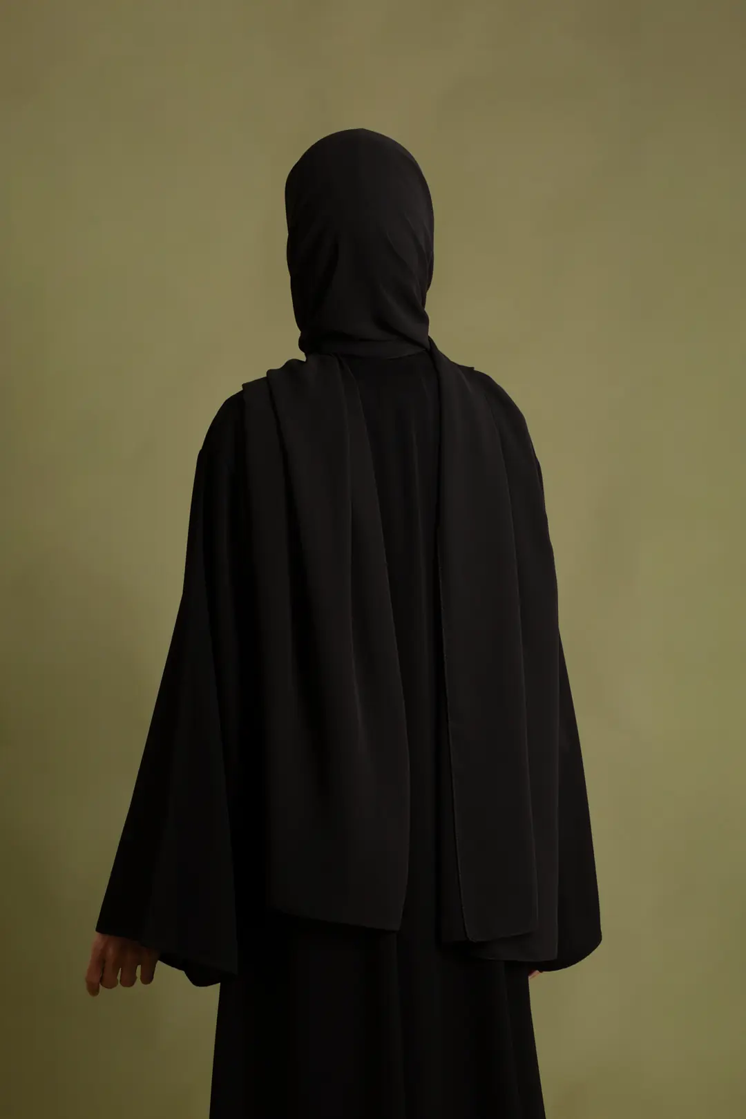 Dubai Silk Abaya Set Black 9