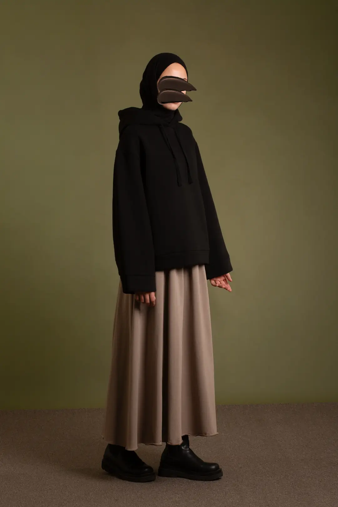 Basic Kapüşonlu Sweatshirt Siyah 3