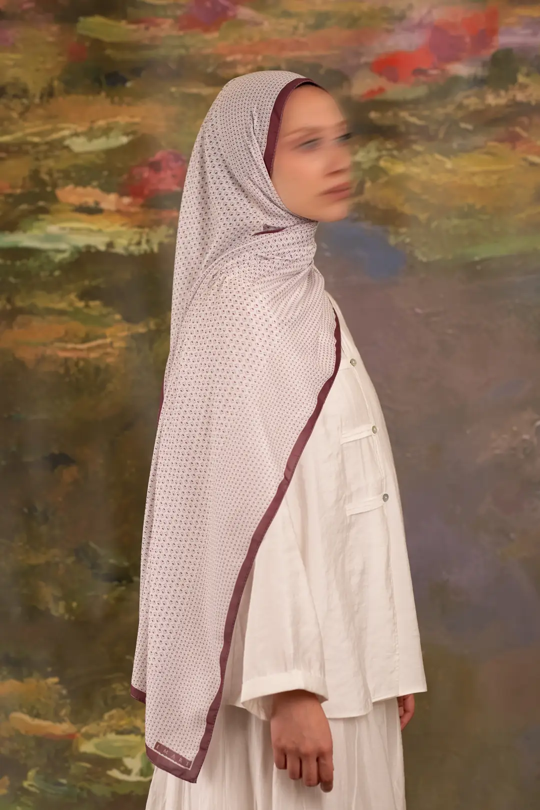 Çiğ Damlası Desenli Soft Şal Mor 4