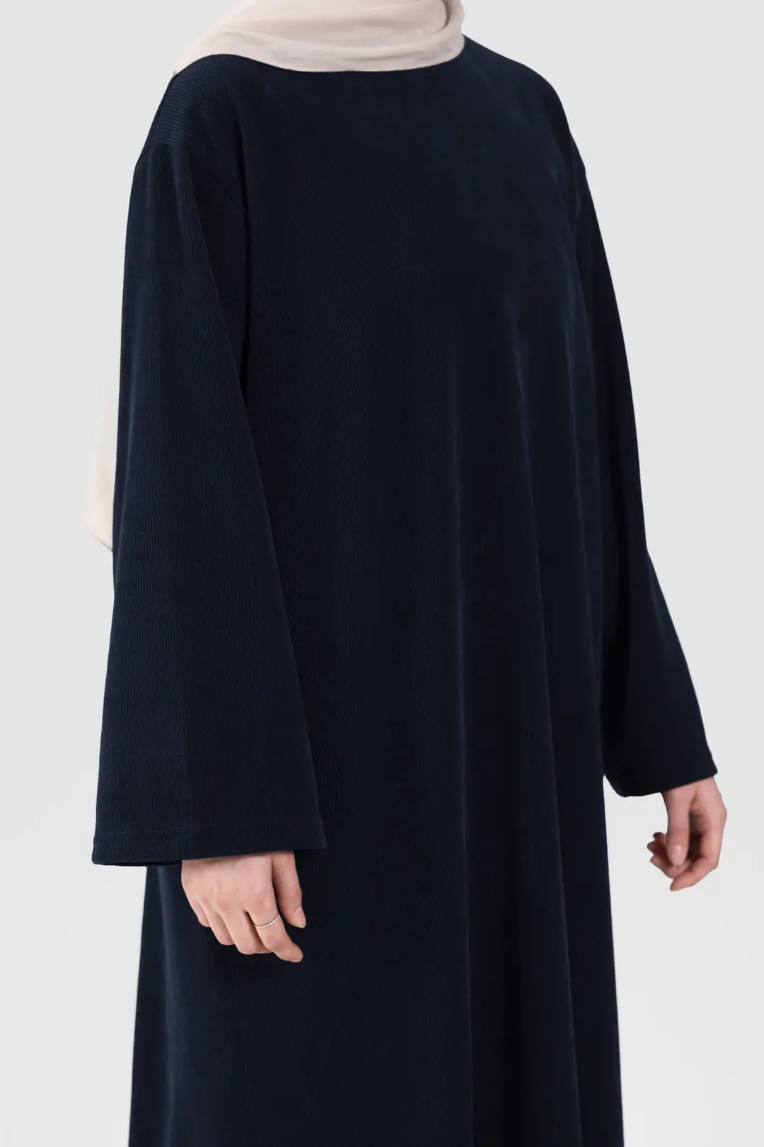 Örme Triko Oversize Elbise Lacivert 6