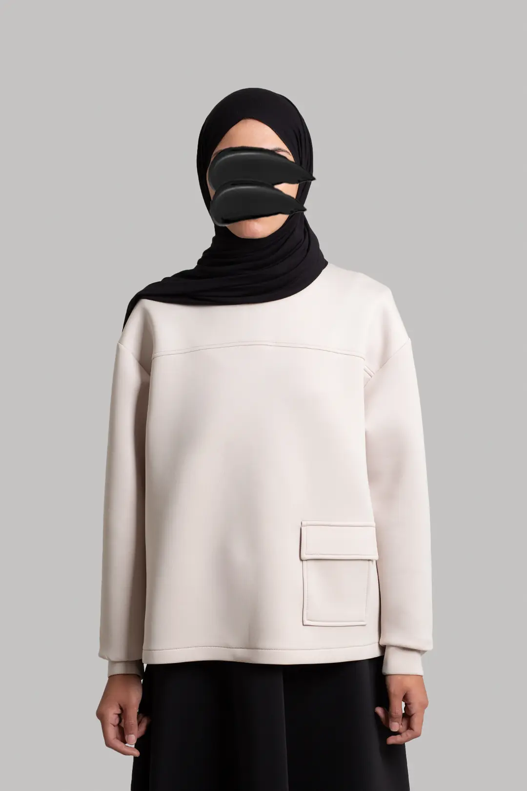 Puffy Scuba Sweatshirt Beige 9