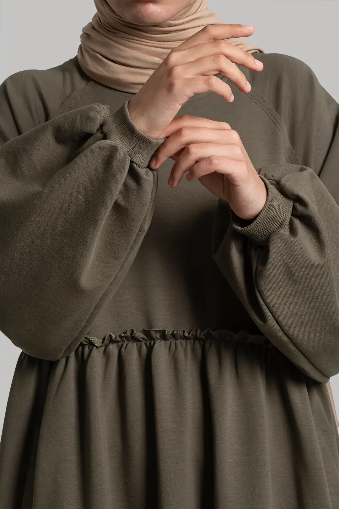 Oversize Sweat Elbise Adaçayı 3