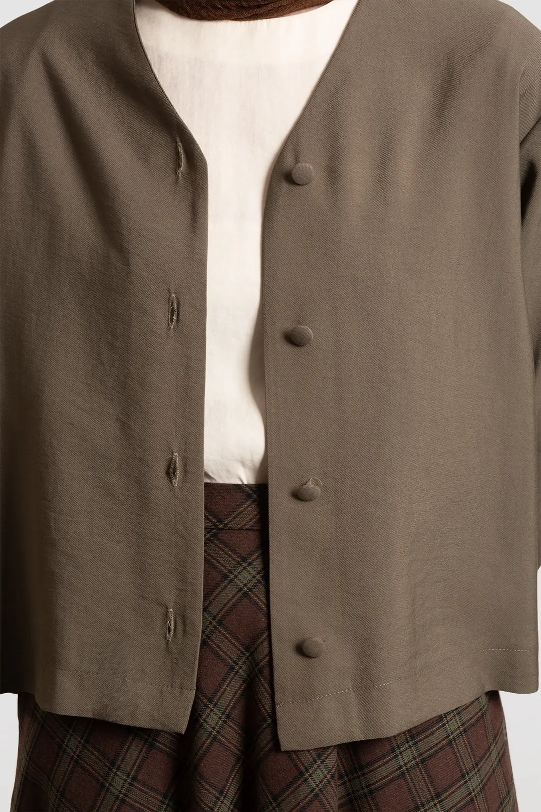 Modal Button-Down Jacket Vintage Khaki 3