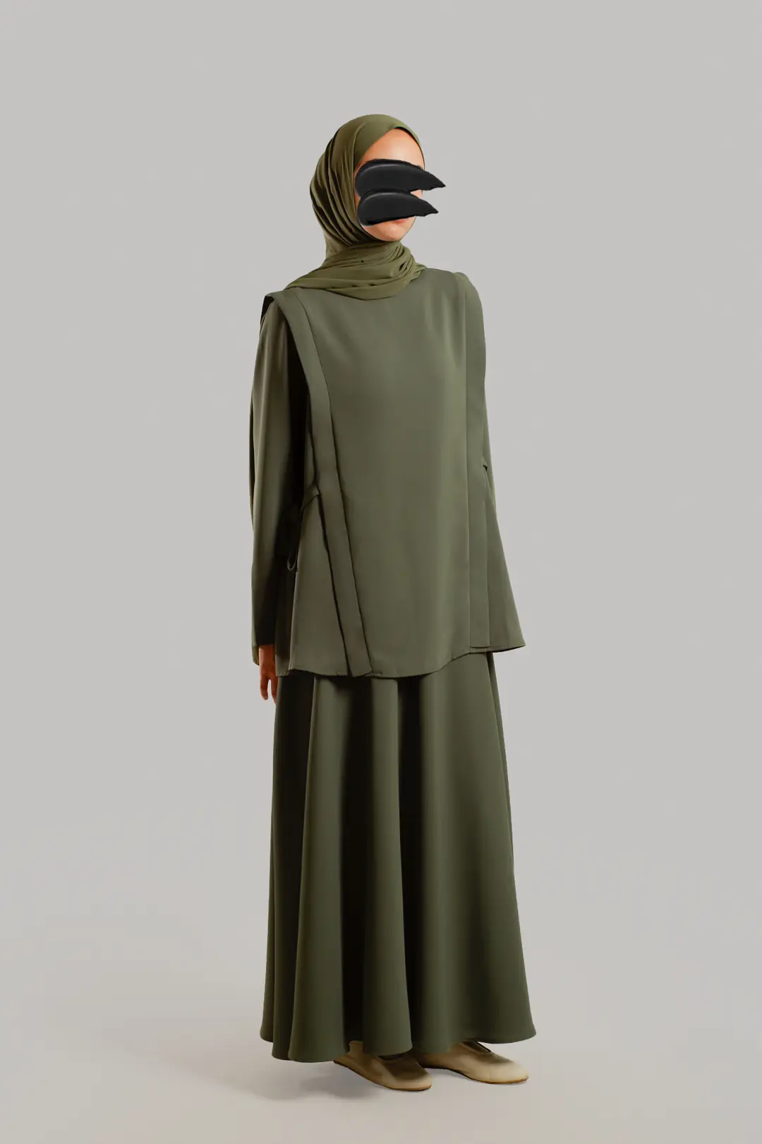 Ferda Skirt Set in Soft Green