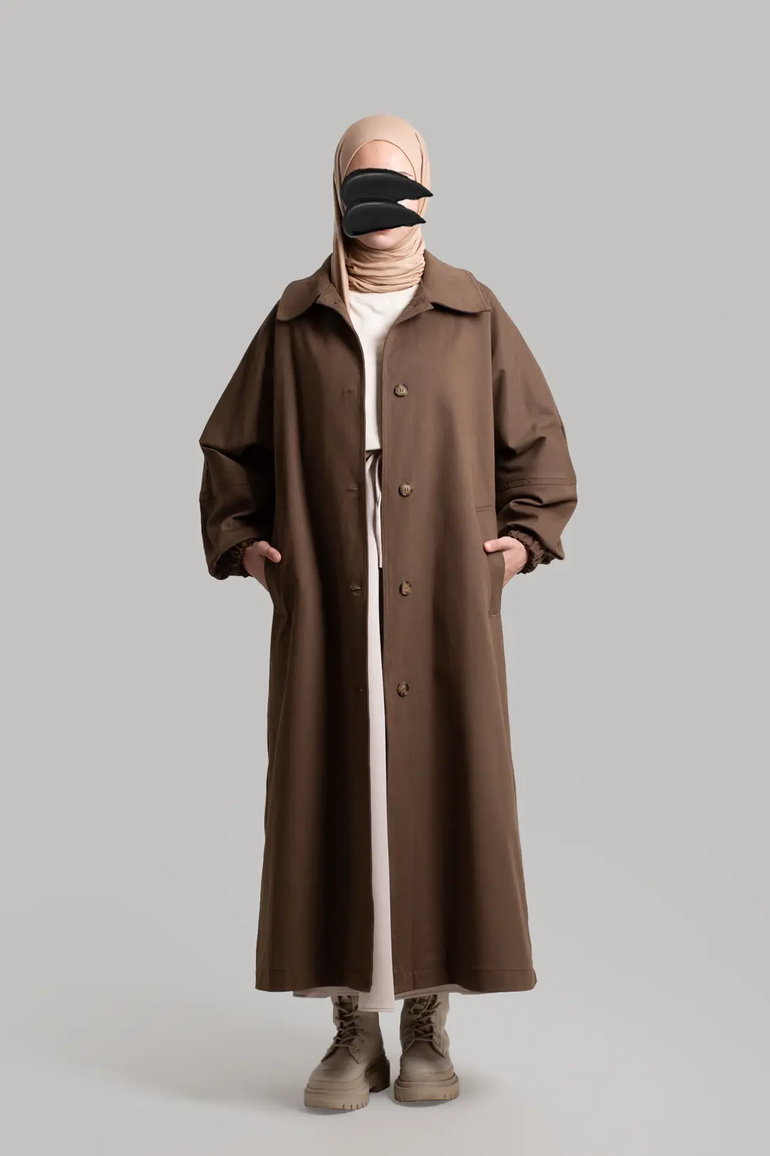 Premium Oversize Trench Coat, Brown 5
