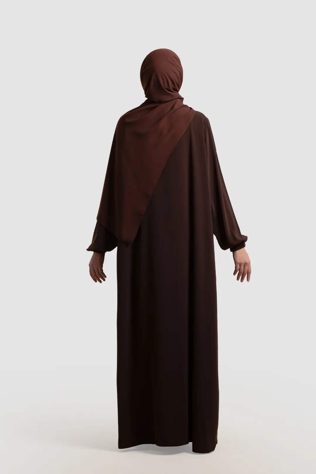 Arya Full-Length Zippered Abaya Bitter Brown 5