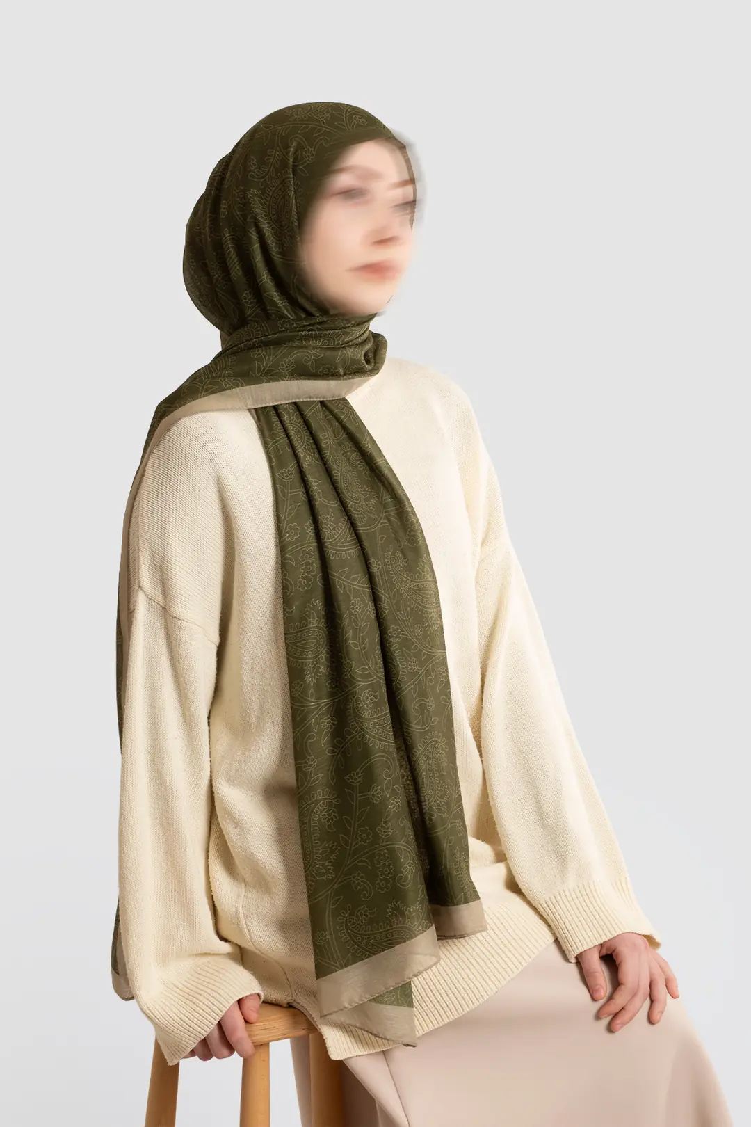 Mystic Textured Cotton Scarf, Leaf Green 5
