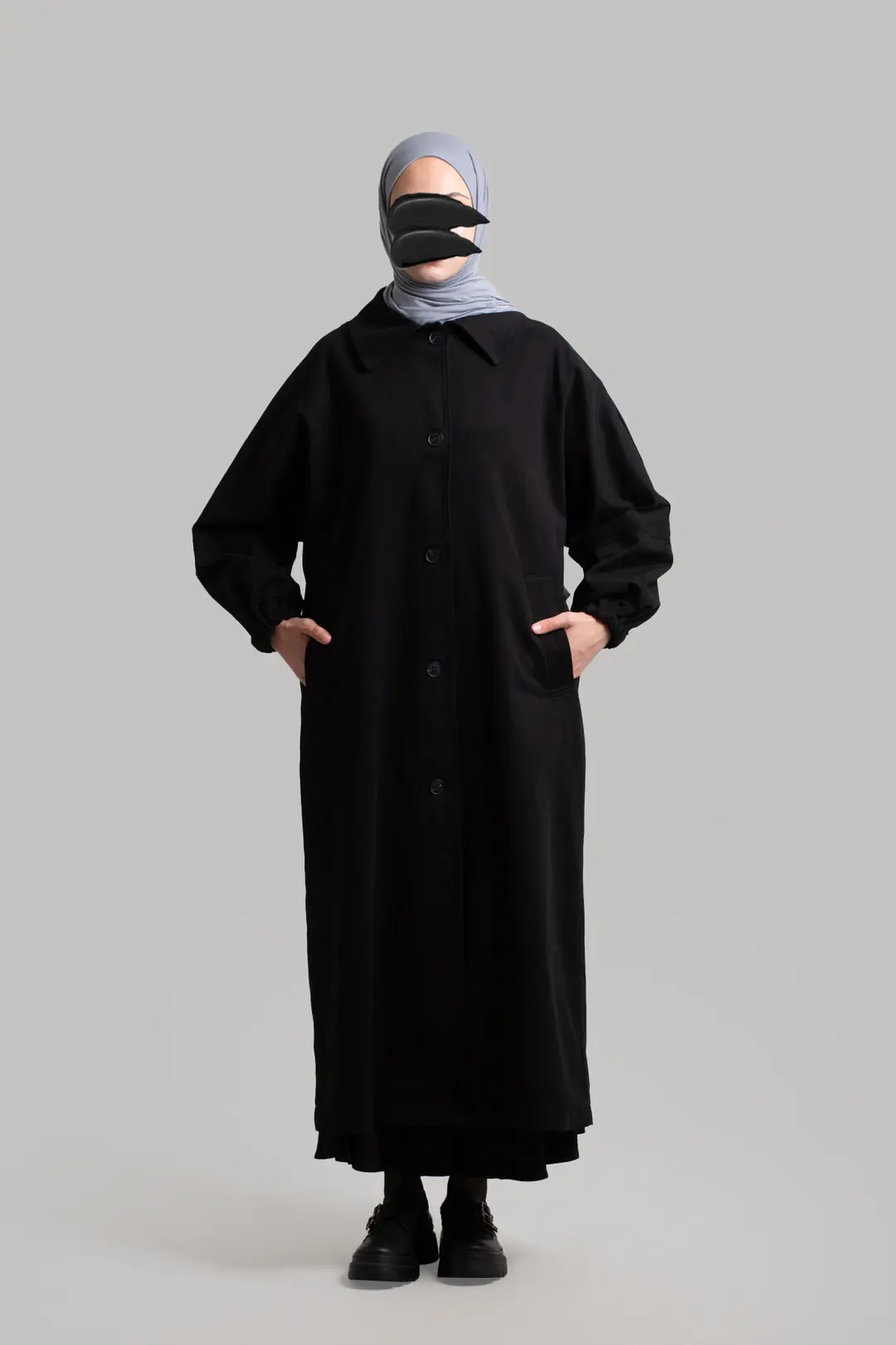 Premium Oversize Trench Coat Black 6