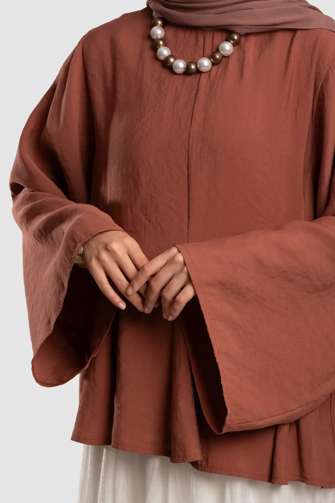 Gode ​​Detailed Modal Blouse in Terracotta 4