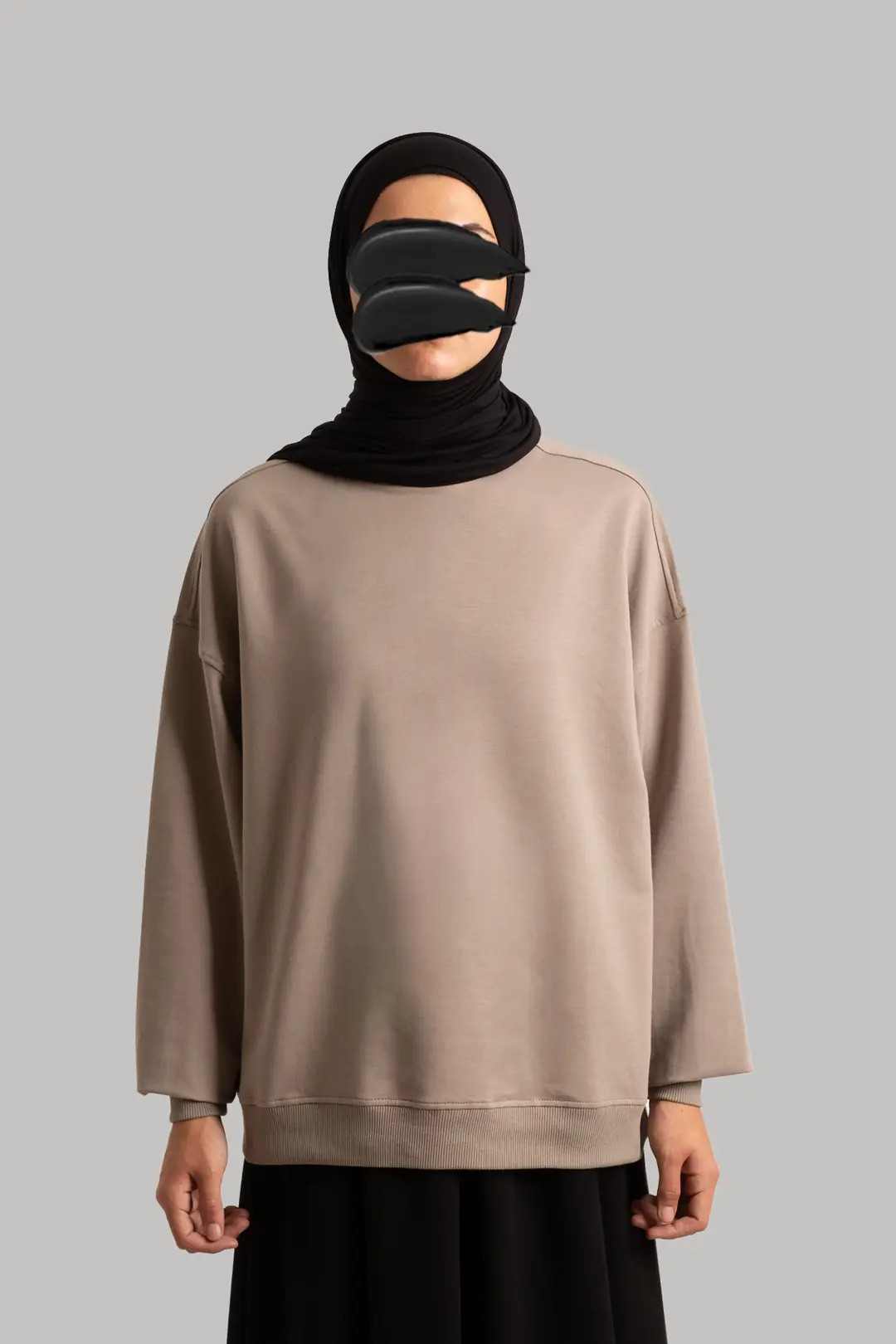 Oversize Short Sweatshirt, Mink