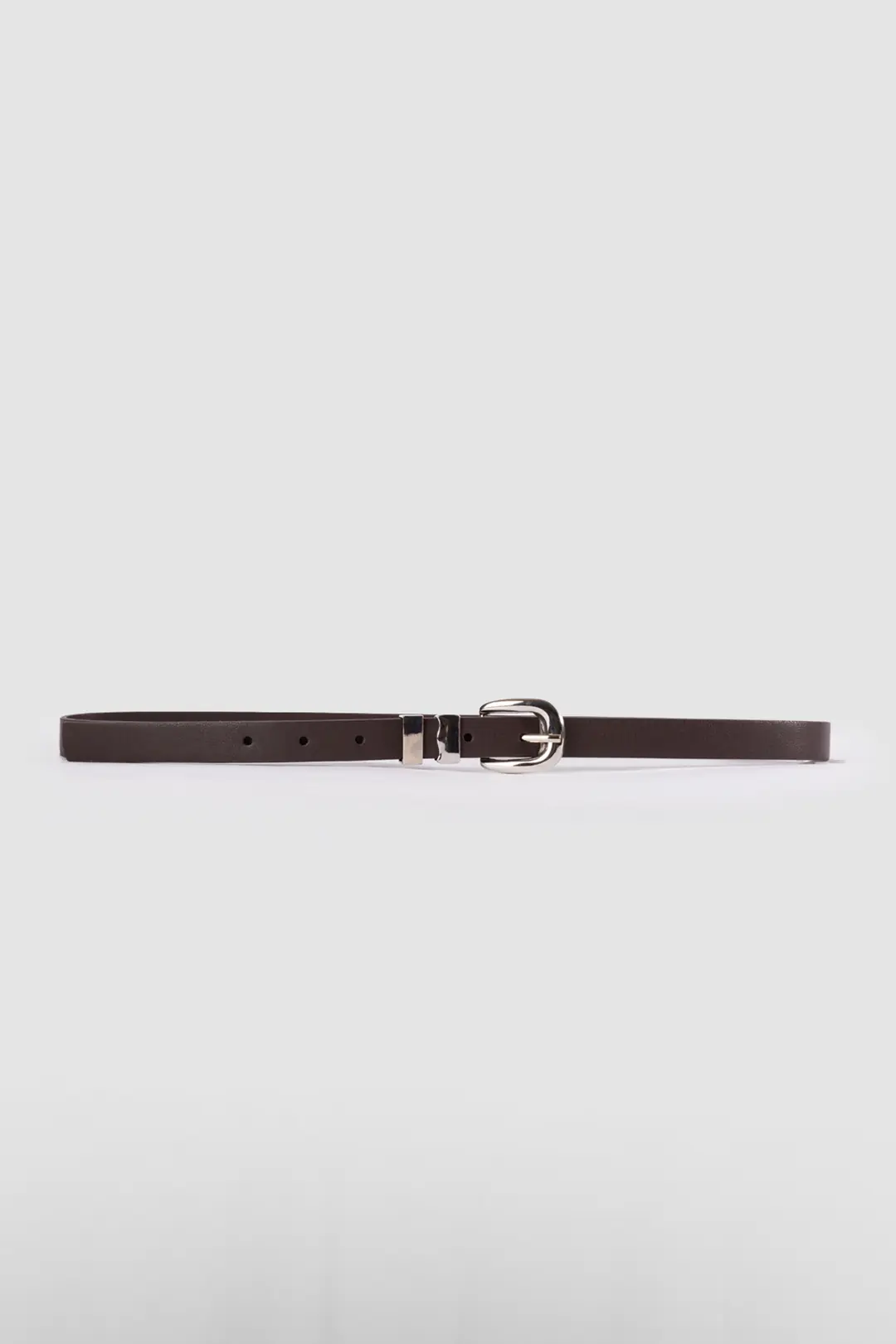 Basic Oval Buckle Belt, Brown 4