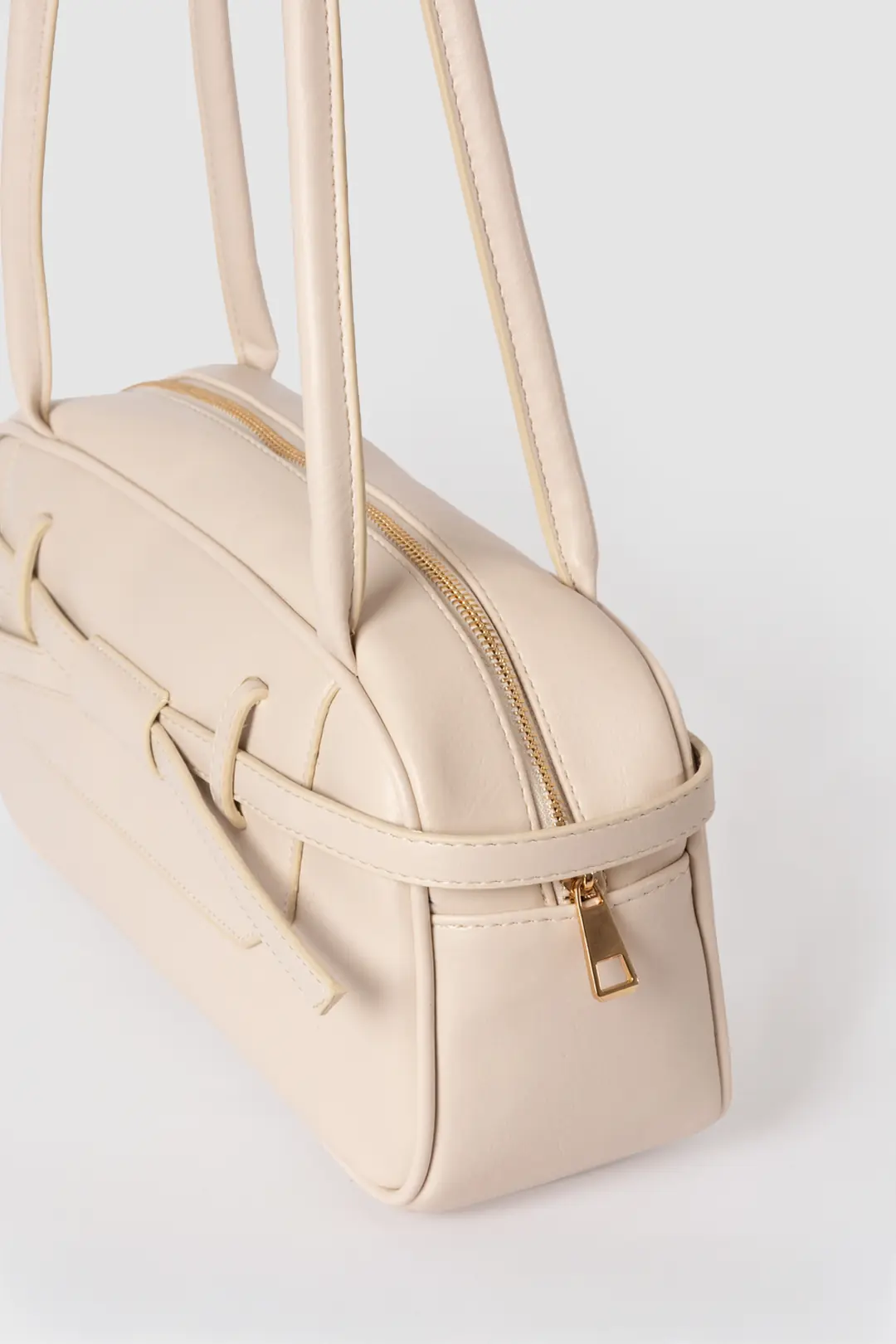 Baguette Leather Shoulder Bag with Stone 4
