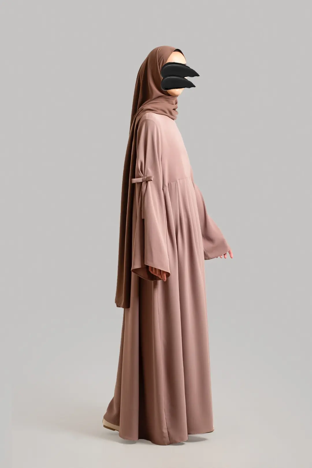 Bow-trimmed Abaya Sandstone 5
