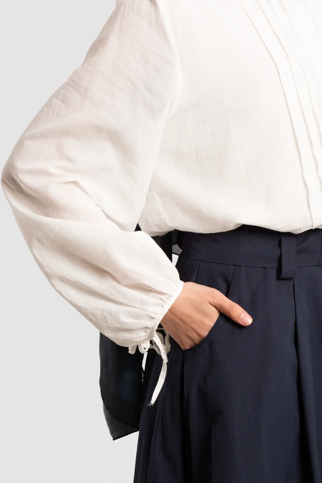 Navy Blue Short Skirt with Belt 6