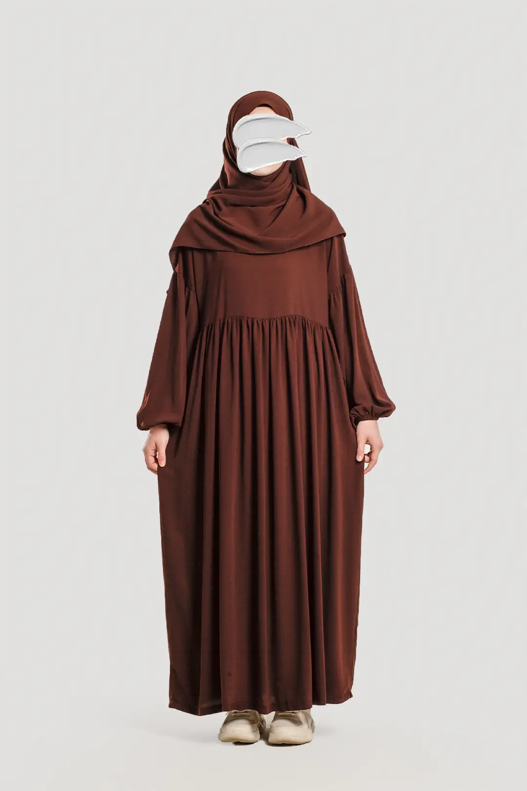 Hijab Dress, Abaya, Dark Brown 9
