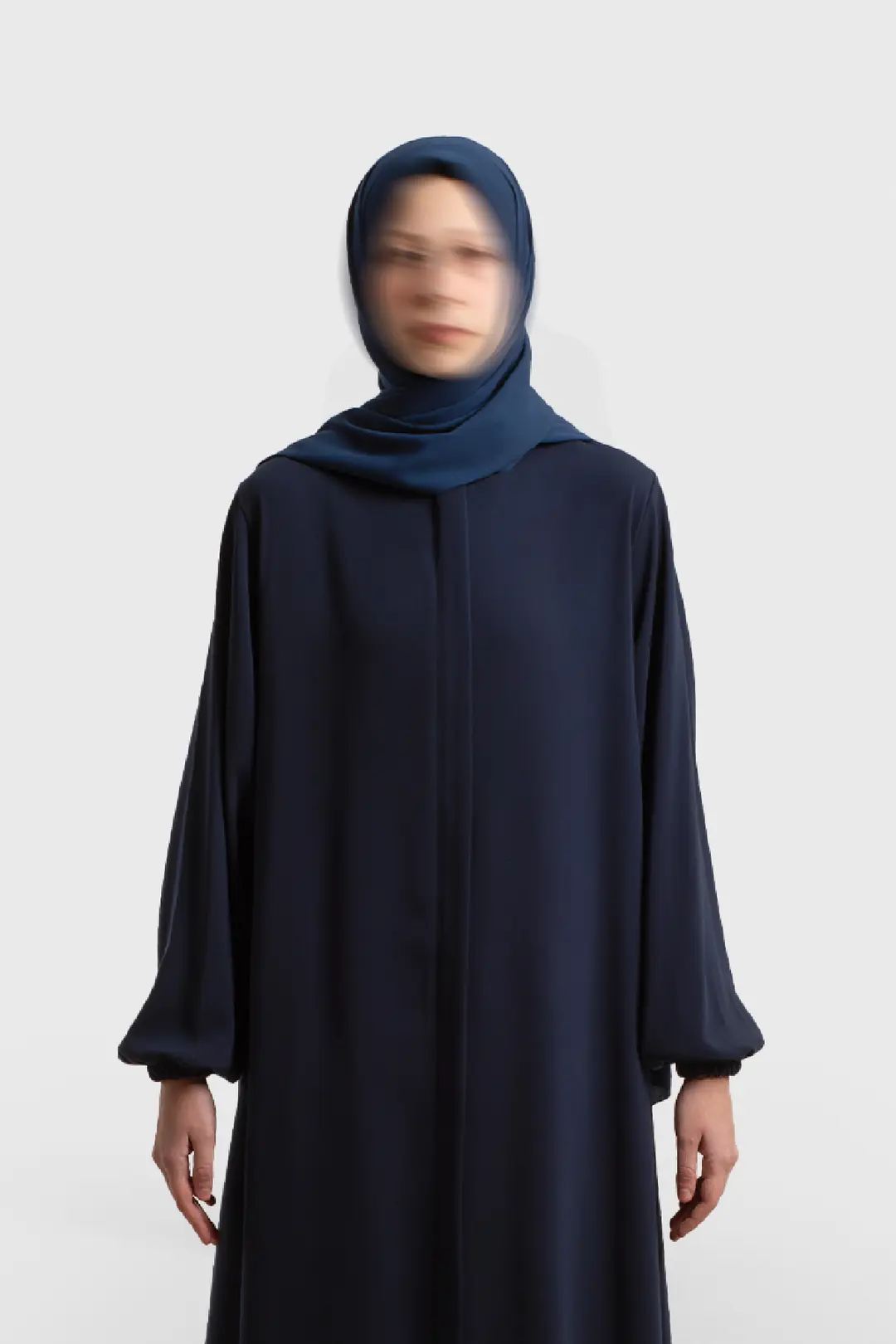 Arya Full-Length Zippered Abaya Navy Blue 5