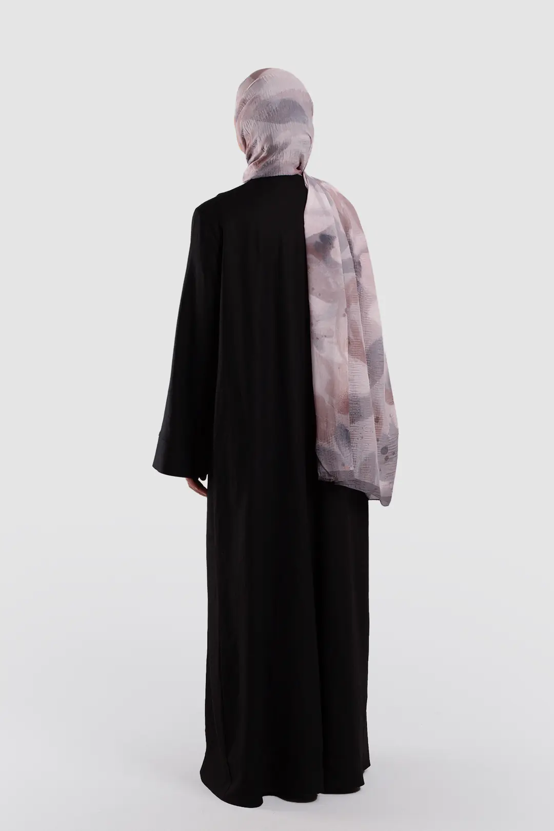 Birit Detaylı Keten Abaya Siyah 6