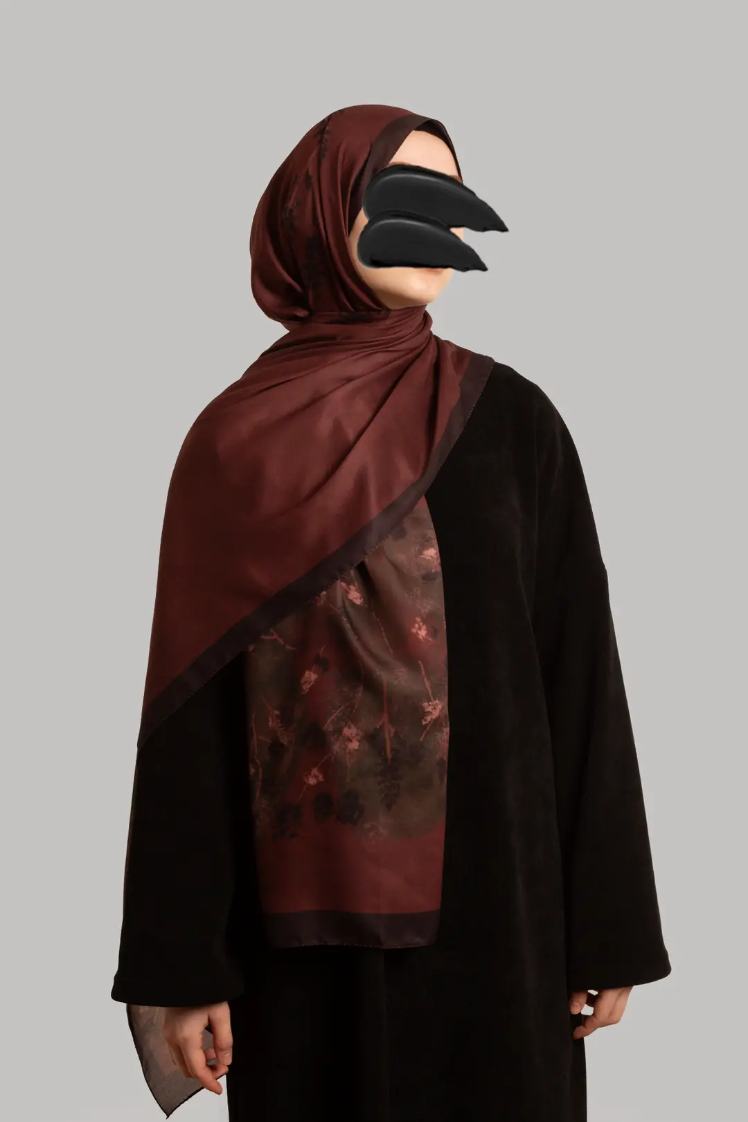 Saklı Vadi Desenli Soft Şal Bordo 5