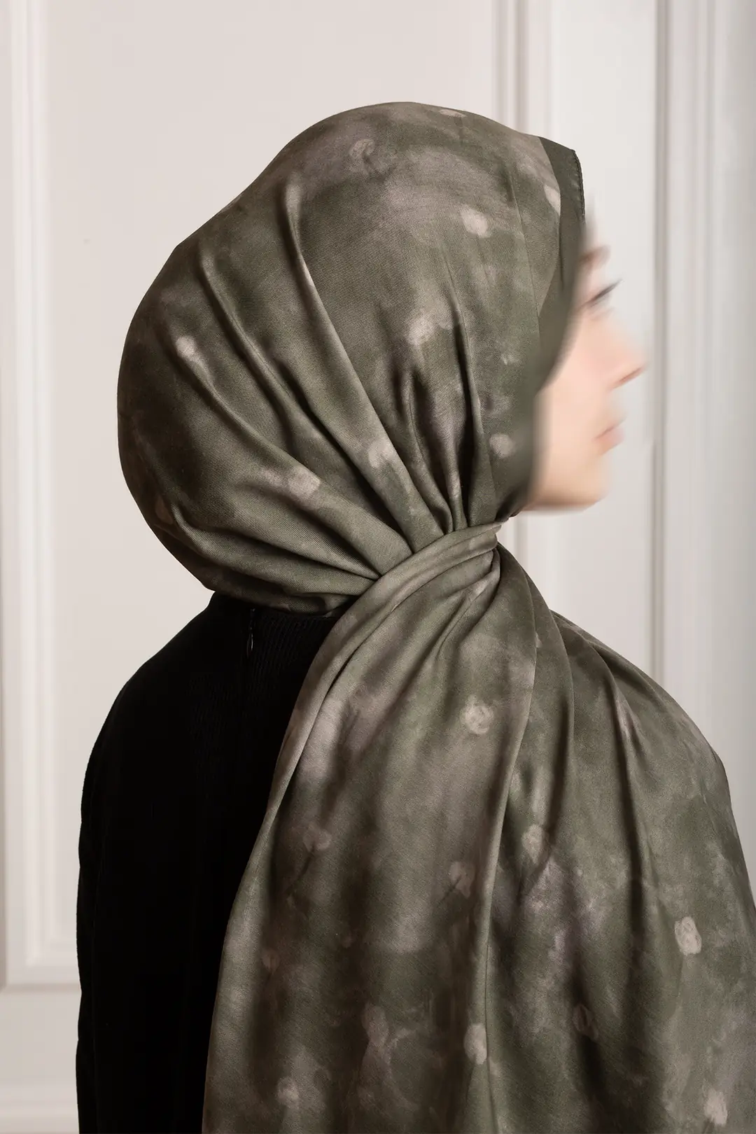 Distant Garden Patterned Soft Shawl, Soft Green 8