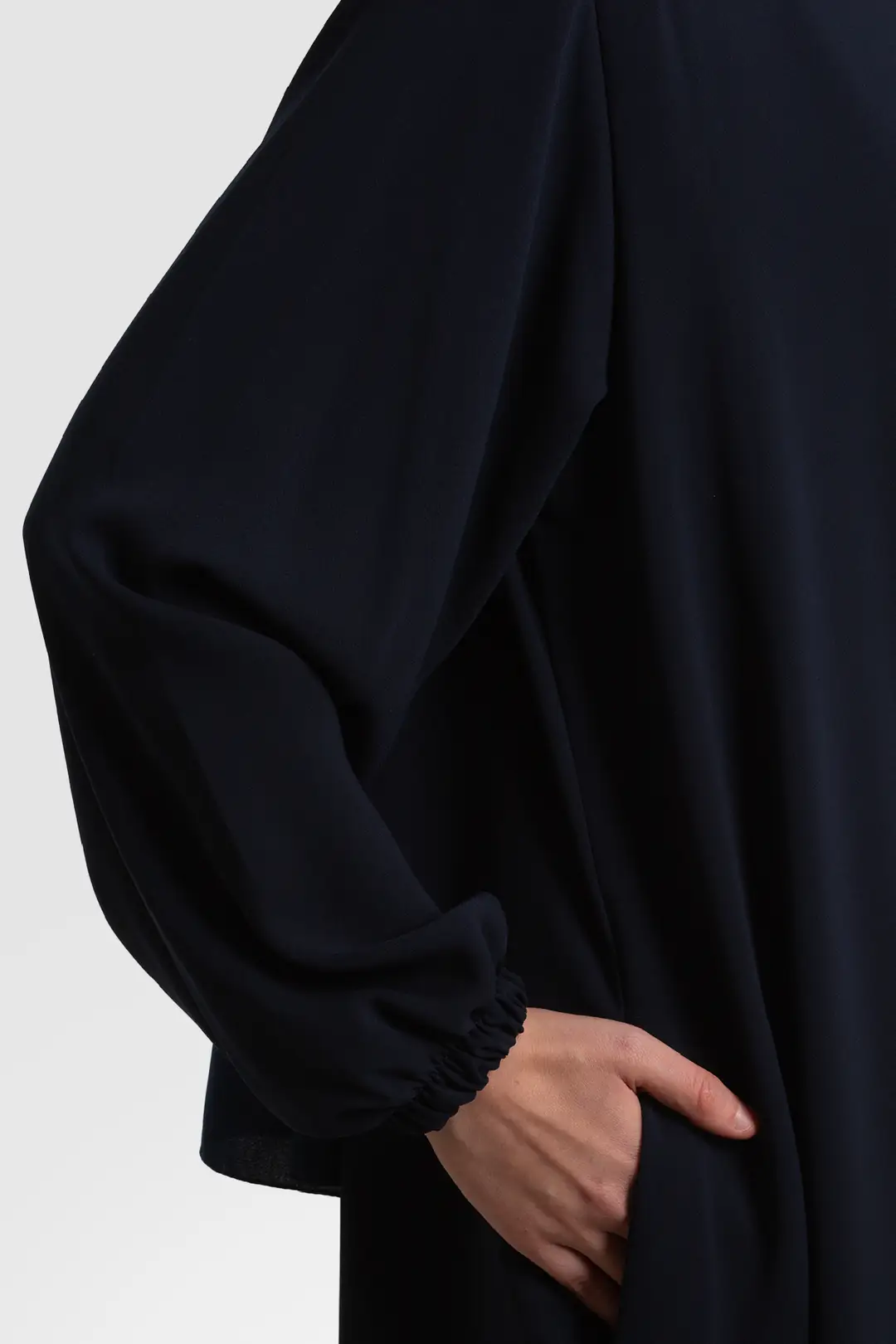 Arya Full-Length Zippered Abaya Navy Blue 4