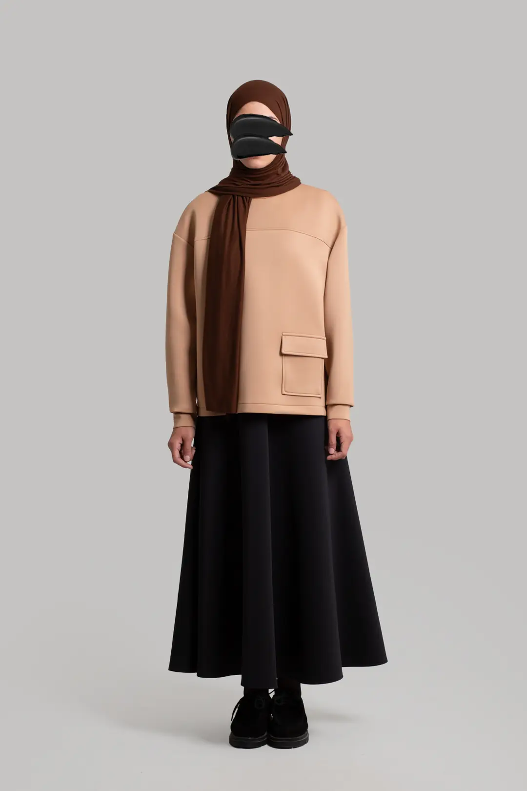 Puffy Scuba Sweatshirt Camel
