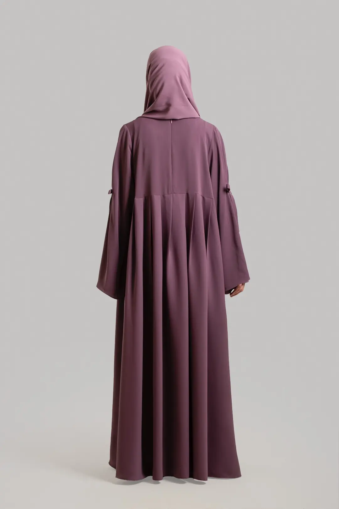 Bow-detailed Abaya, Plum 6